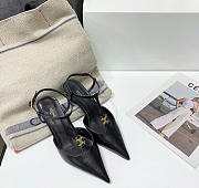 Kitlife Celine Kitten T-Bar Strap Pump in Black Lambskin Leather 5mm - 1