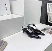 Kitlife Celine Kitten T-Bar Strap Pump in Black Lambskin Leather 5mm - 6