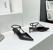 Kitlife Celine Kitten T-Bar Strap Pump in Black Lambskin Leather 5mm - 4