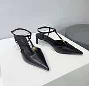 Kitlife Celine Kitten T-Bar Strap Pump in Black Lambskin Leather 5mm - 2
