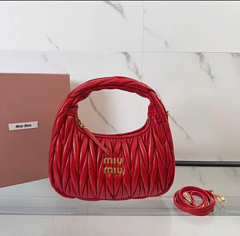 Kitlife Miu Miu Wander Hobo Bag Red 5BC125 20x6x17cm 