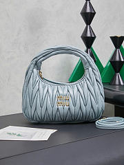 Kitlife Miu Miu Wander Hobo Bag Light Blue 5BC125 20x6x17cm  - 1
