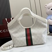Kitlife Gucci Giglio Small Tote Bag Ivory GG Canvas ‎860845 25x20x15cm  - 3