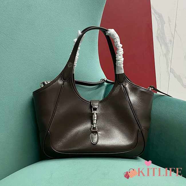 Kitlife Gucci Mercato Small Tote Bag Dark Brown Soft Leather 866646 26x23x11cm - 1