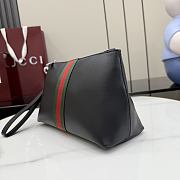 Kitlife Gucci Web Trademark Medium Pouch Black Soft Leather 867275 26.5x15.5x10.5cm - 6
