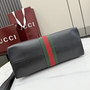 Kitlife Gucci Web Trademark Medium Pouch Black Soft Leather 867275 26.5x15.5x10.5cm - 5