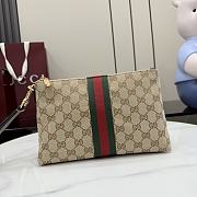 Kitlife Gucci Medium GG Pouch Sand & Dark Brown GG Canvas 867337 26.5x15.5x10.5cm  - 1