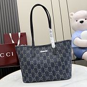 Kitlife Gucci Tribeca Small Tote Bag Dark Blue GG Denim 875236 25x19x11.5cm  - 1