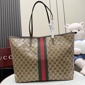 Kitlife Gucci Tribeca Large Tote Bag Sand & Dark brown GG Canvas 874745 38x29.5x13cm