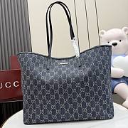 Kitlife Gucci Tribeca Large Tote Bag Dark Blue GG Denim 874745 38x29.5x13cm - 1