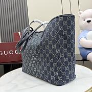 Kitlife Gucci Tribeca Large Tote Bag Dark Blue GG Denim 874745 38x29.5x13cm - 6