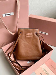 Kitlife Miu Miu Brown Nappa Leather Mini Bag 14×17×6cm - 1