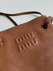 Kitlife Miu Miu Brown Nappa Leather Mini Bag 14×17×6cm - 4