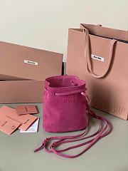 Kitlife Miu Miu Pink Suede Leather Mini Bag 14×17×6cm  - 1