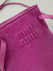 Kitlife Miu Miu Pink Suede Leather Mini Bag 14×17×6cm  - 2