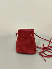 Kitlife Miu Miu Red Suede Leather Mini Bag 14×17×6cm - 6