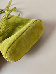 Kitlife Miu Miu Green Suede Leather Mini Bag 14×17×6cm - 3