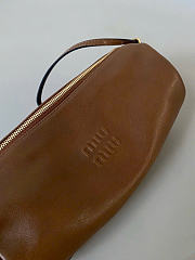 Kitlife Miu Miu Brown Nappa Leather Pouch 22×9×9cm - 4