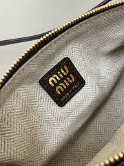Kitlife Miu Miu Dark Brown Nappa Leather Pouch 22×9×9cm - 3
