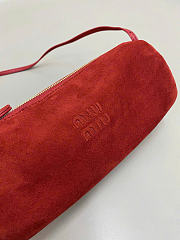 Kitlife Miu Miu Red Suede Leather Pouch 22×9×9cm - 3