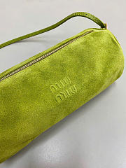 Kitlife Miu Miu Green Suede Leather Pouch 22×9×9cm - 3