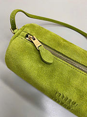 Kitlife Miu Miu Green Suede Leather Pouch 22×9×9cm - 2