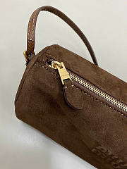 Kitlife Miu Miu Dark Brown Suede Leather Pouch 22×9×9cm  - 6