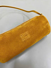 Kitlife Miu Miu Yellow Suede Leather Pouch 22×9×9cm - 3