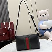 Kitlife Gucci Horsebit Web Small Shoulder Bag Black Soft Leather ‎867130 20x12.5x4.5cm - 3