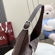 Kitlife Gucci Jackie 1961 Medium Shoulder Bag Dark Brown GG Canvas 863136 31.5x22x4.5cm - 2
