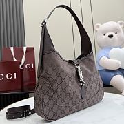 Kitlife Gucci Jackie 1961 Medium Shoulder Bag Dark Brown GG Canvas 863136 31.5x22x4.5cm - 4