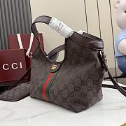 Kitlife Gucci Giglio Small Tote Bag Dark Brown GG Canvas ‎860845 25x20x15cm - 4