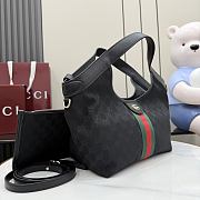 Kitlife Gucci Giglio Small Tote Bag Black GG Canvas ‎860845 25x20x15cm - 4