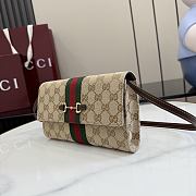 Kitlife Gucci Horsebit Web Wallet With Strap Sand & Brown GG Canvas 867120 21x12.5x4cm - 5