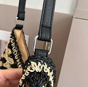 Kitlife Miu Miu Ariel Raffia Hobo Bag Black Multicolor 54x36cm - 2