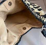 Kitlife Miu Miu Ariel Raffia Hobo Bag Black Multicolor 54x36cm - 3
