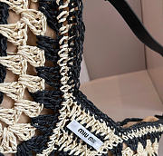 Kitlife Miu Miu Ariel Raffia Hobo Bag Black Multicolor 54x36cm - 4