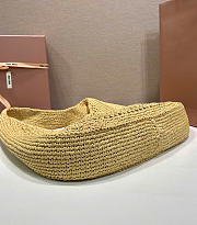 Kitlife Miu Miu Raffia Effect Woven Hobo Bag Beige 5BC164 42.5x32x9cm - 6