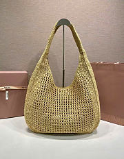 Kitlife Miu Miu Raffia Effect Woven Hobo Bag Beige 5BC164 42.5x32x9cm - 5