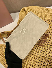 Kitlife Miu Miu Raffia Effect Woven Hobo Bag Beige 5BC164 42.5x32x9cm - 4
