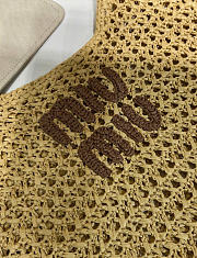 Kitlife Miu Miu Raffia Effect Woven Hobo Bag Beige 5BC164 42.5x32x9cm - 2