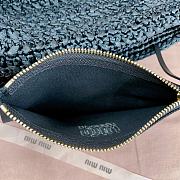 Kitlife Miu Miu Raffia Effect Woven Hobo Bag Black 5BC164 42.5x32x9cm  - 3