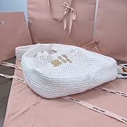 Kitlife Miu Miu Raffia Effect Woven Hobo Bag White 5BC164 42.5x32x9cm  - 4