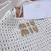 Kitlife Miu Miu Raffia Effect Woven Hobo Bag White 5BC164 42.5x32x9cm  - 3