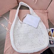 Kitlife Miu Miu Raffia Effect Woven Hobo Bag White 5BC164 42.5x32x9cm  - 2