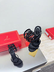 Kitlife Rene Caovilla Chandelier Black Sandals 105mm   - 4