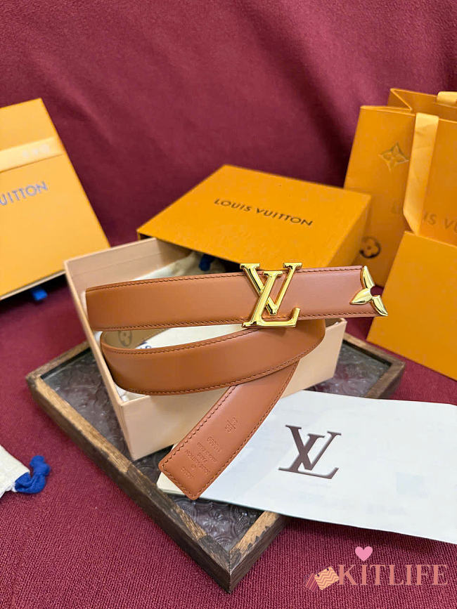 Kitlife Louis Vuitton Pretty 30mm Reversible Belt Brown - 1