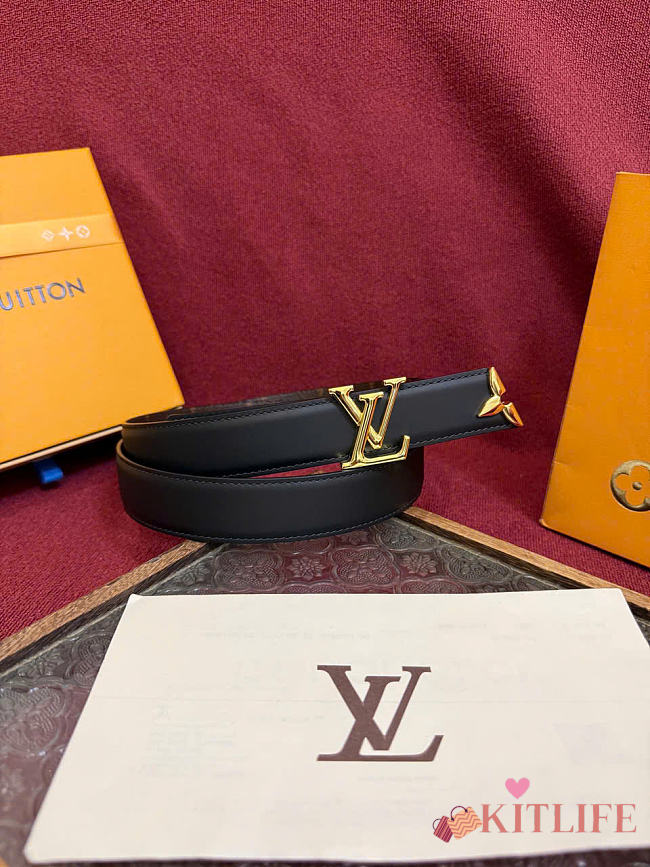 Kitlife Louis Vuitton Pretty 30mm Reversible Belt Black - 1