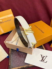 Kitlife Louis Vuitton Pretty 30mm Reversible Belt White - 6