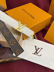 Kitlife Louis Vuitton Pretty 30mm Reversible Belt White - 3